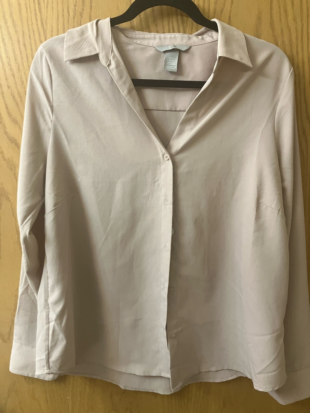 J. Jill Light Blush Collared Button-Front Blouse